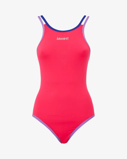 Ropa de baño de entrenamiento Jaked Venezia en color rosa, diseñada para comodidad y rendimiento en entrenamientos.